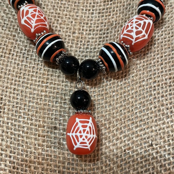 Pier 1 Imports Hand Painted Glass Bead Seasonal Necklace & Earring Set - Picture 5 of 9